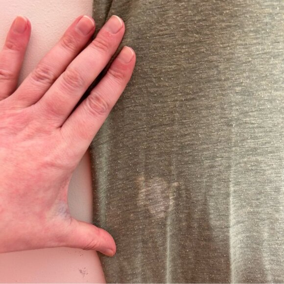 AERIE Midi Tank Dress Linen blend sleeveless Sage Green High Low hem Size S - Picture 5 of 15